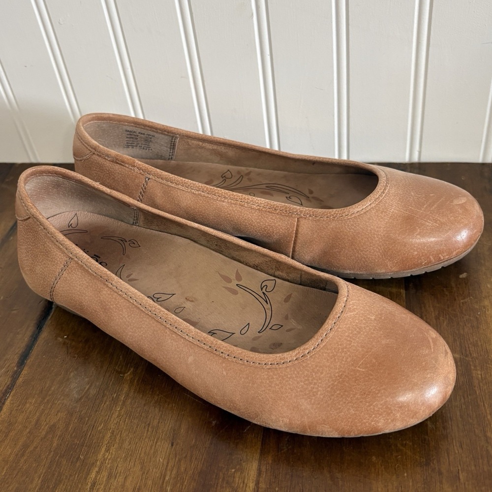 Taos Rascal Caramel Brown Leather Ballet Flats Slip On Comfort Size 8 RAS-13715 - Picture 3 of 9